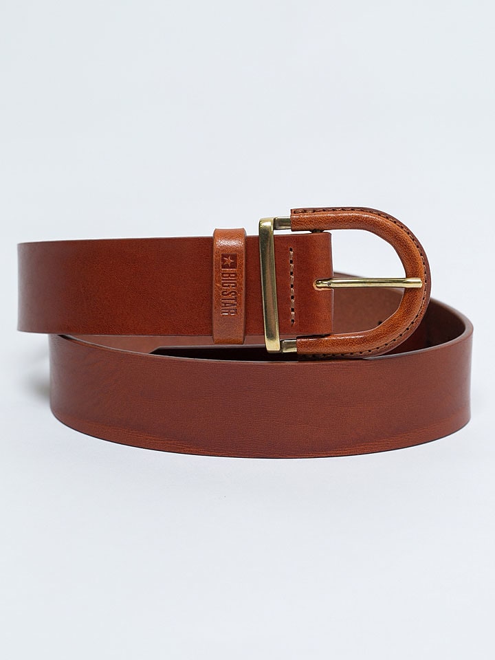 BIG STAR Skórzany pasek w kolorze jasnobrązowym rozmiar: M