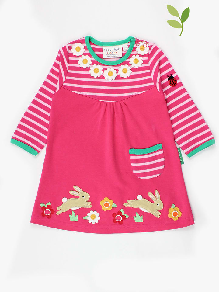 Toby Tiger Sukienka "Leaping Bunny" w kolorze różowym rozmiar: 80