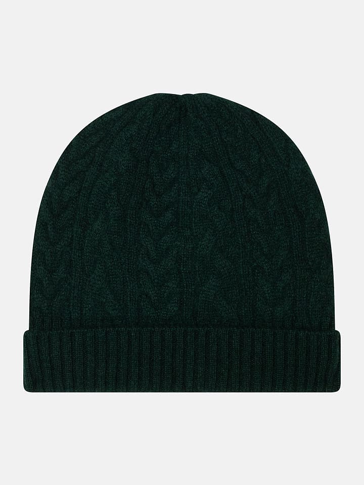 AUTHENTIC CASHMERE Kaszmirowa czapka "Scott" w kolorze ciemnozielonym rozmiar: onesize