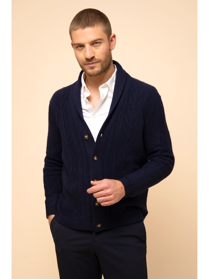 Just Cashmere Kaszmirowy kardigan "Garma" w kolorze granatowym rozmiar: M