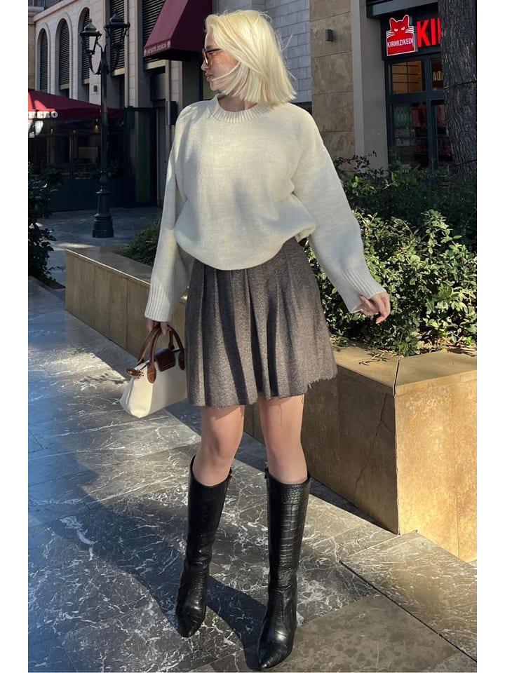 Happiness Istanbul Sweter w kolorze kremowym rozmiar: L