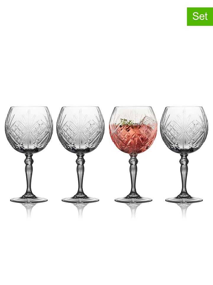 Lyngby Glas Szklanki (4 szt.) "Melodia" do ginu z tonikiem - 650 ml rozmiar: onesize