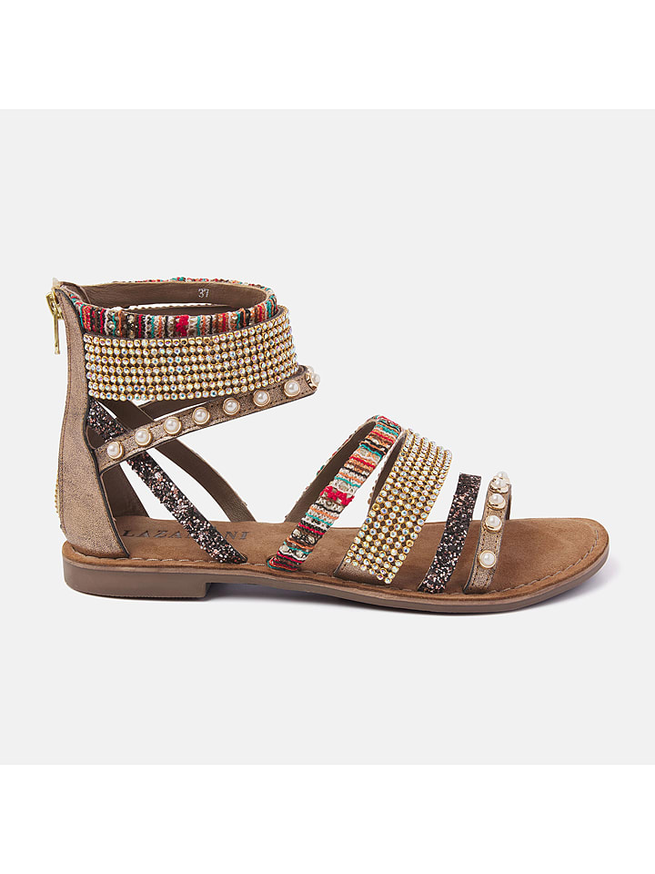 Lazamani Skórzane sandały ze wzorem rozmiar: 40