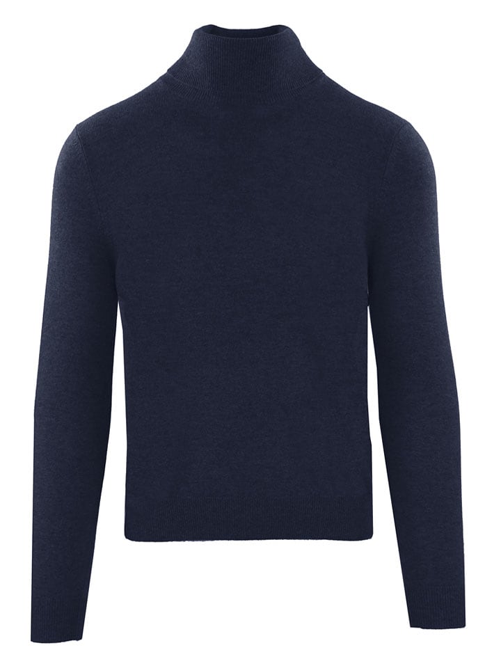 Malo Optimum Kaszmirowy golf "Lupetto" w kolorze granatowym rozmiar: M