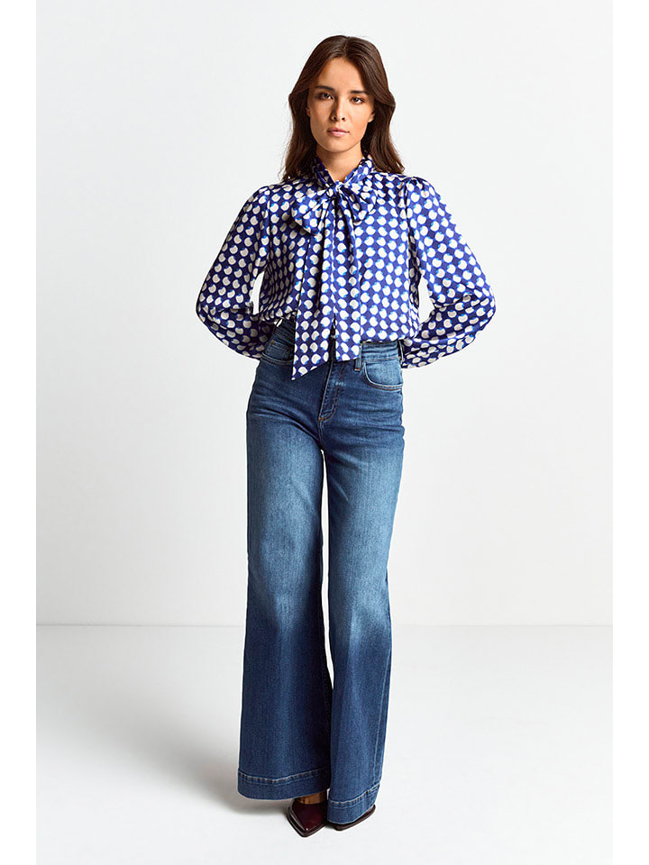 Rich & Royal Bluzka w kolorze niebiesko-białym rozmiar: 36