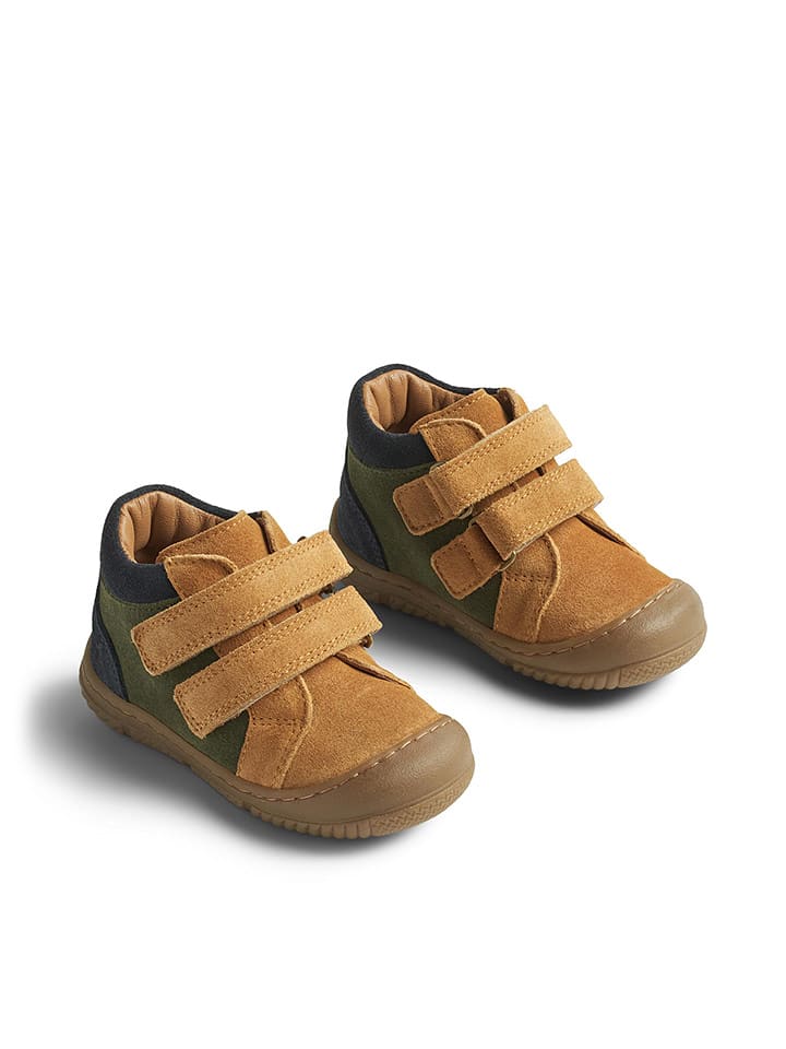 Wheat Skórzane botki "Ivalo" w kolorze oliwkowo-granatowo-jasnobrązowym rozmiar: 21