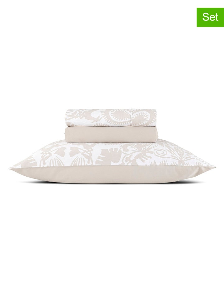 CXL by Christian Lacroix 3-częściowy zestaw satynowy w kolorze beżowym rozmiar: 150x290 cm