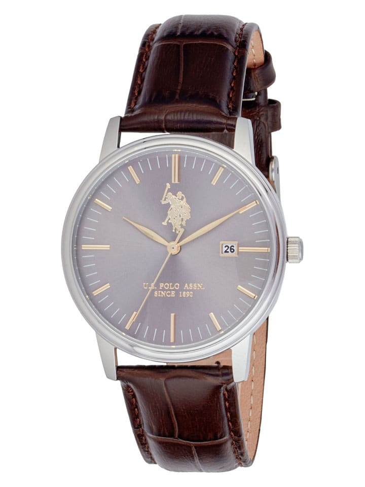 U.S. Polo Assn. Zegarek kwarcowy w kolorze srebrno-brązowo-szarym rozmiar: onesize