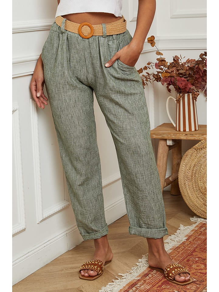 La Compagnie Du Lin Spodnie w kolorze khaki rozmiar: XXL