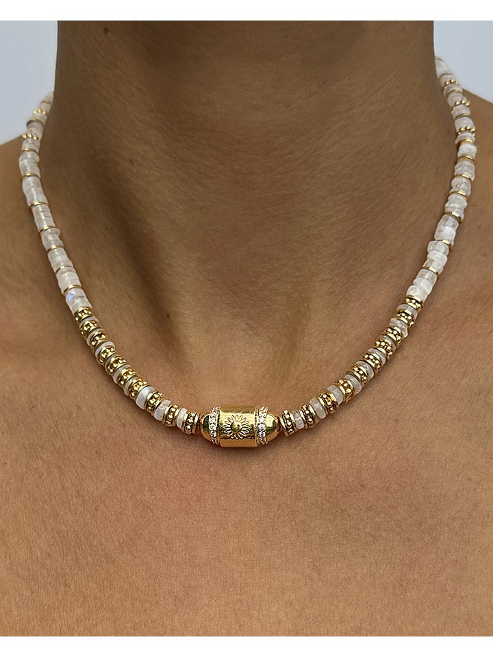 Taboo Pozłacany naszyjnik z kamieniami szlachetnymi - dł. 40 cm rozmiar: onesize