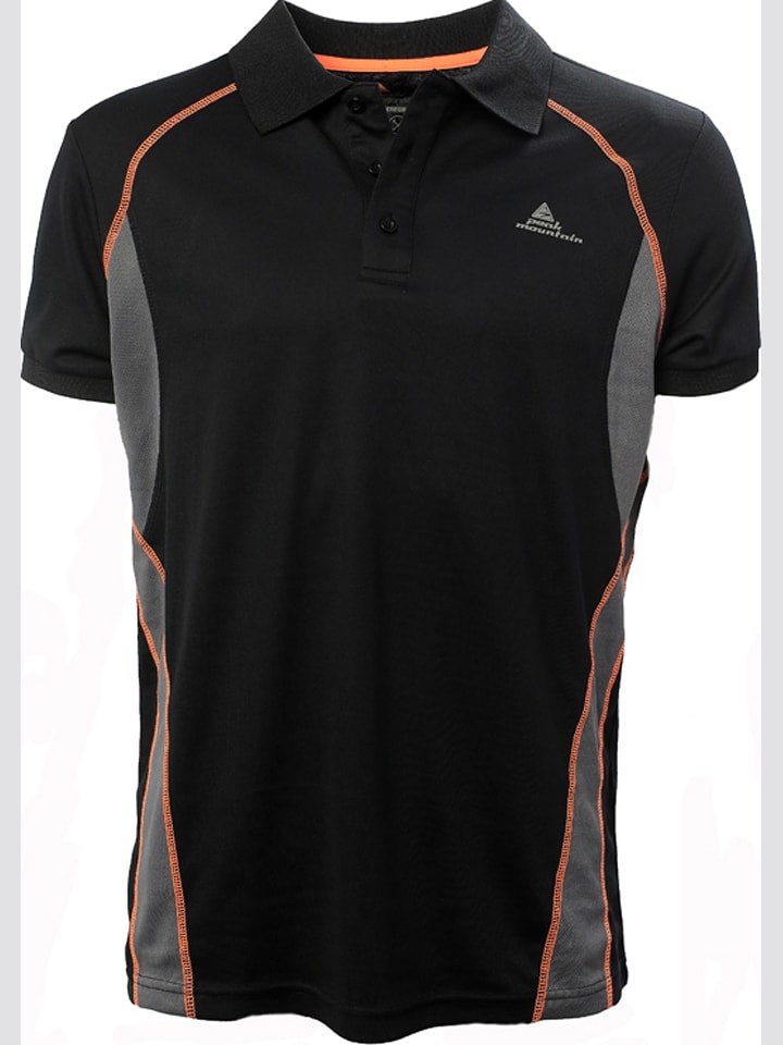 Peak Mountain Funkcyjna koszulka polo w kolorze czarnym rozmiar: M