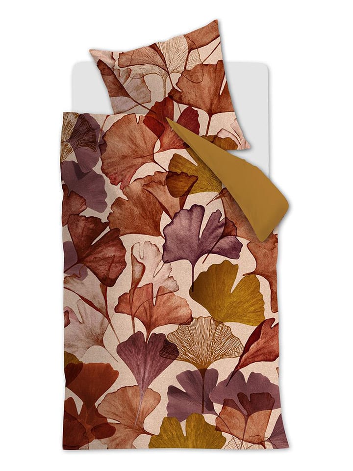 Beddinghouse Komplet pościeli satynowej "Sue Terra" w kolorze pomarańczowo-kremowym rozmiar: 135x200 cm