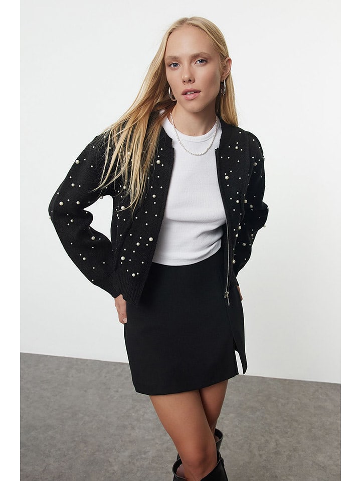 trendyol Kardigan w kolorze czarnym rozmiar: M