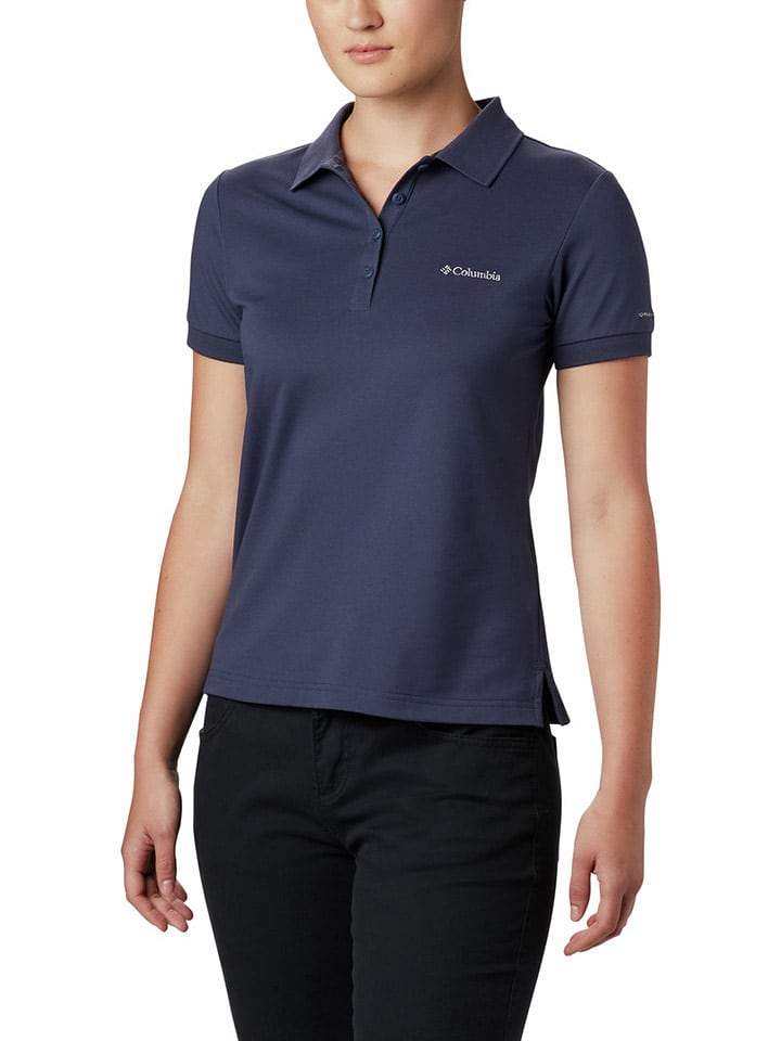 Columbia Koszulka polo "Lakeside Trail™" w kolorze granatowym rozmiar: M