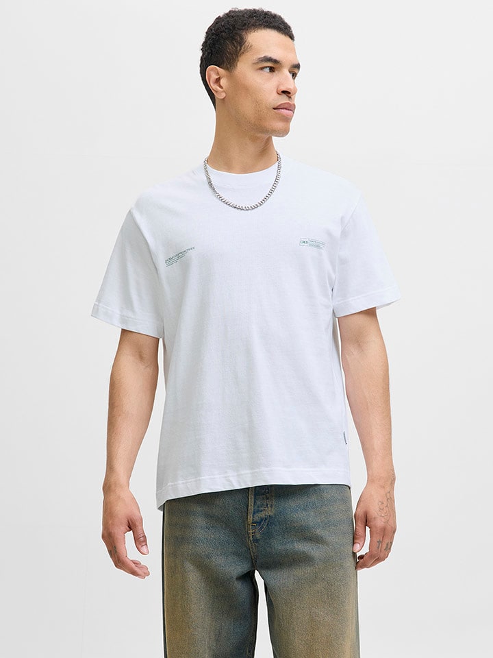 Jack & Jones Koszulka "Jorbillyburg Photo" w kolorze białym rozmiar: S