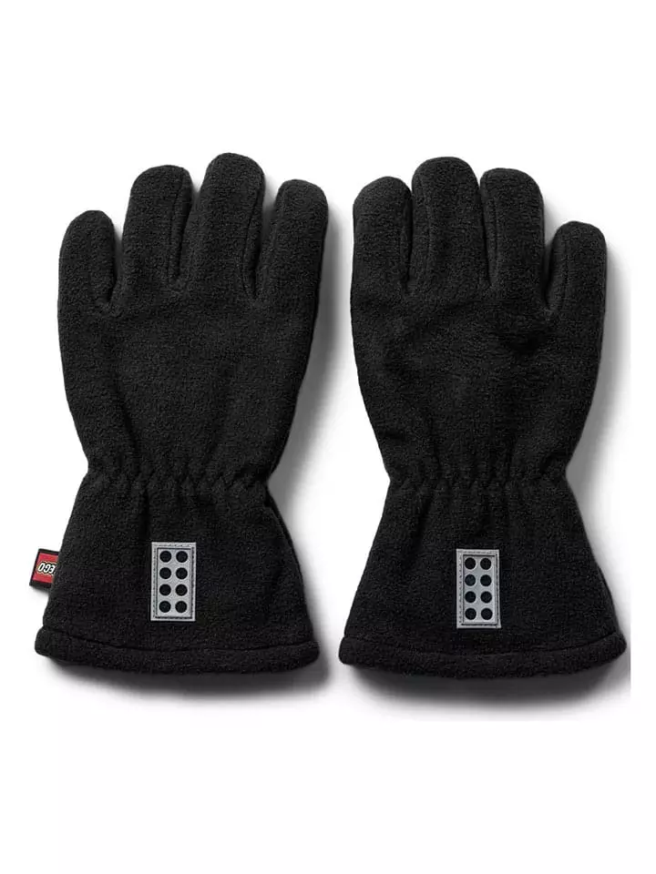 LEGO Rękawiczki polarowe "Wazun" w kolorze czarnym rozmiar: 134/140