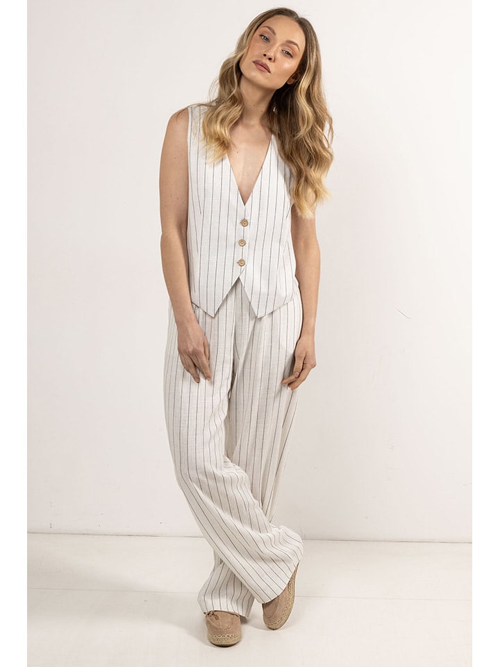 Awama Spodnie w kolorze kremowym rozmiar: M