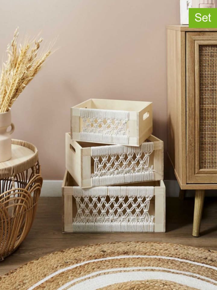 The Home Deco Kids Skrzynki (3 szt.) w kolorze beżowym rozmiar: onesize