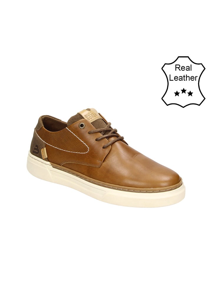 Bullboxer Skórzane sneakersy w kolorze jasnobrązowym rozmiar: 45