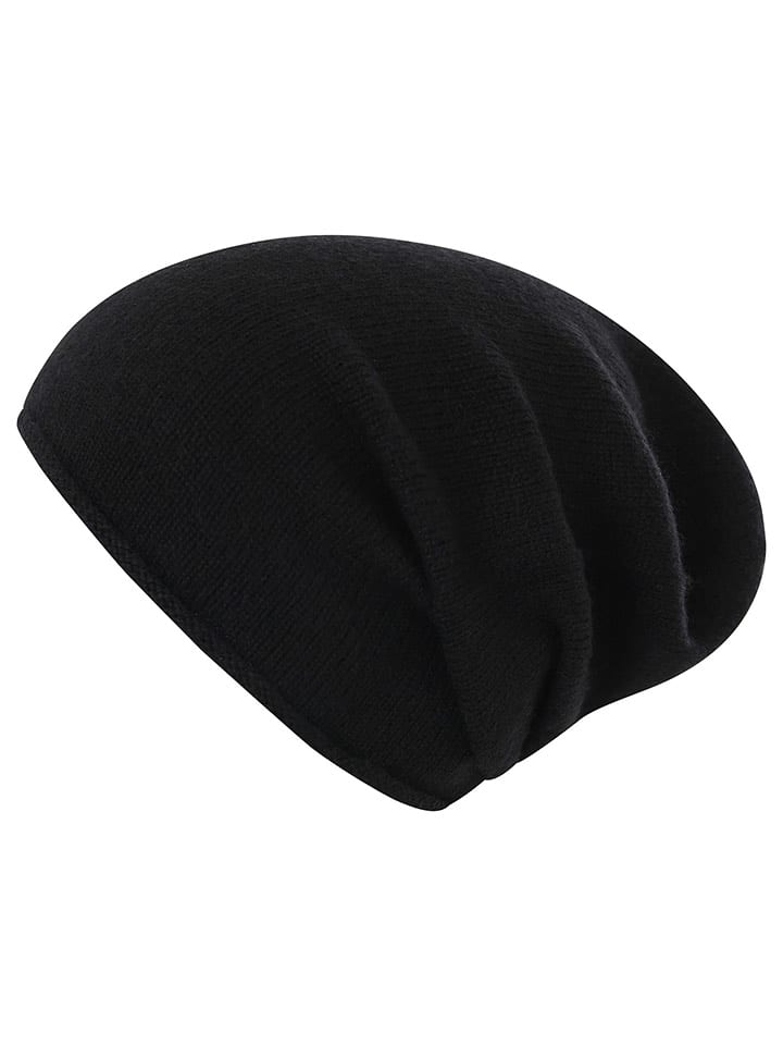 Zwillingsherz Kaszmirowa czapka beanie w kolorze czarnym rozmiar: onesize