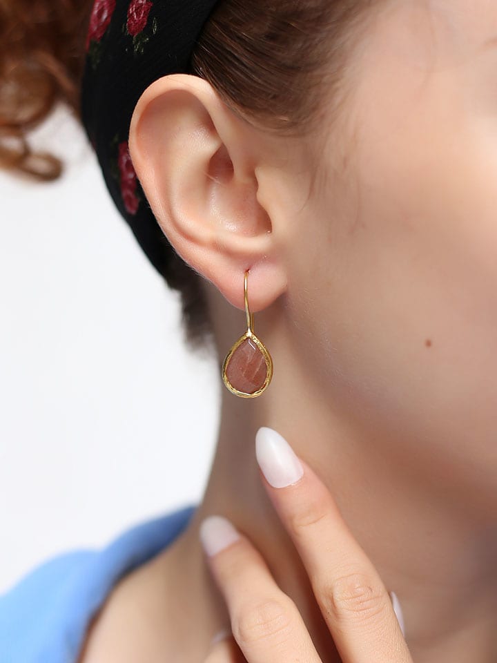 L'Atelier de Gaia Pozłacane kolczyki z kamieniami słonecznymi rozmiar: onesize