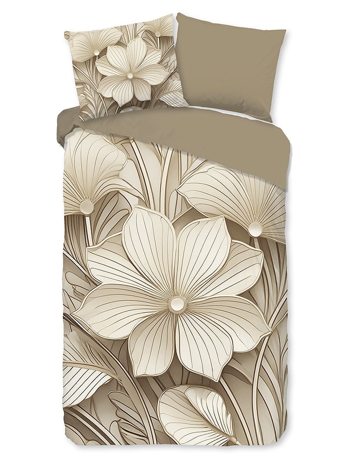 Good Morning Komplet pościeli "Artdeco" w kolorze beżowo-jasnobrązowym rozmiar: 140x220 cm