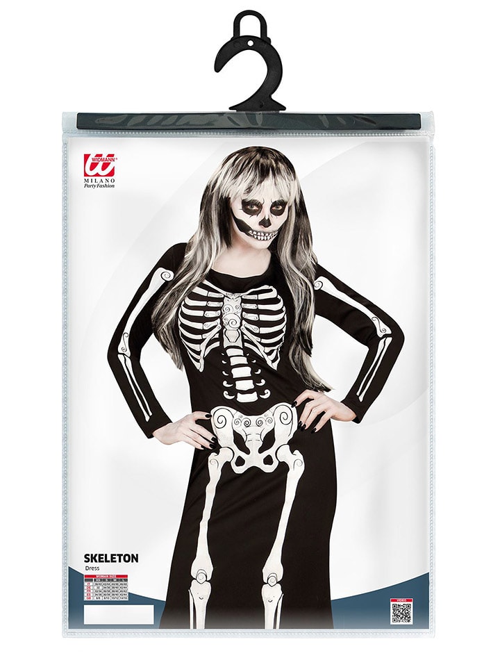Carnival Party Sukienka kostiumowa "SKELEGANCE" w kolorze czarno-białym rozmiar: S