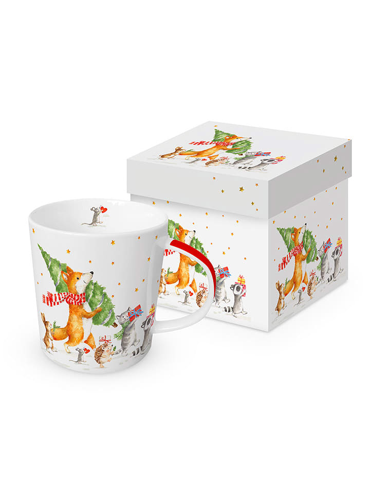 ppd Kubek jumbo "Let´s Get It Started" w kolorze biało-pomarańczowym - 350 ml rozmiar: onesize