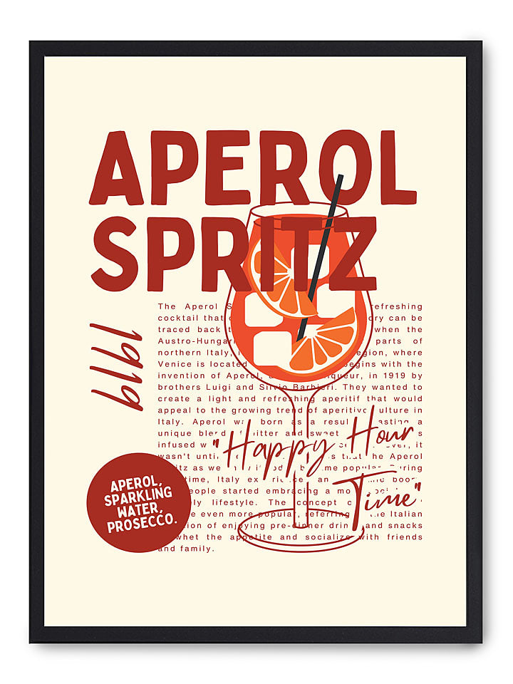 poster lab Druk artystyczny "Aperol spritz" w ramce rozmiar: 30x40 cm