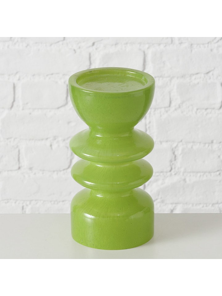 Boltze Świecznik "Peolina" w kolorze zielonym - wys. 20 cm rozmiar: onesize