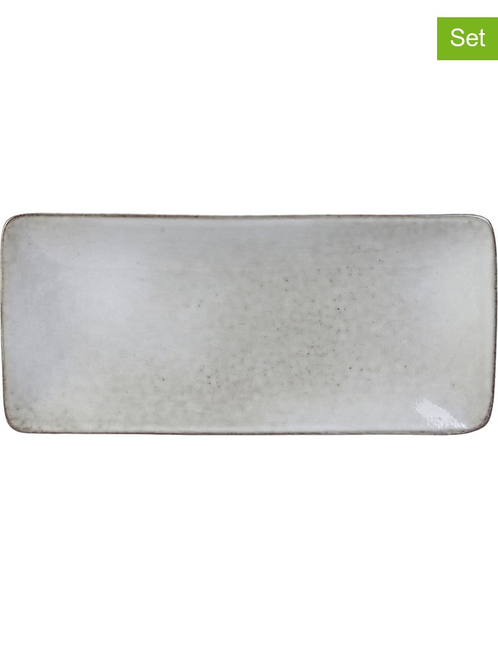 THE HOME DECO FACTORY Talerze (3 szt.) w kolorze szarym - 22 x 10 cm rozmiar: onesize