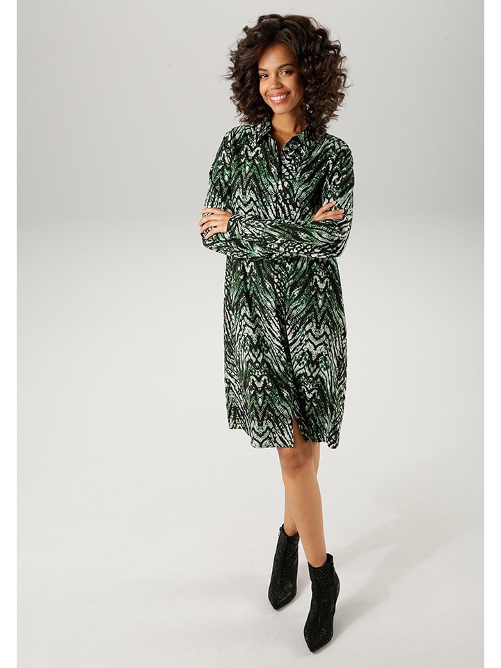 Aniston Sukienka w kolorze zielono-czarnym rozmiar: 42