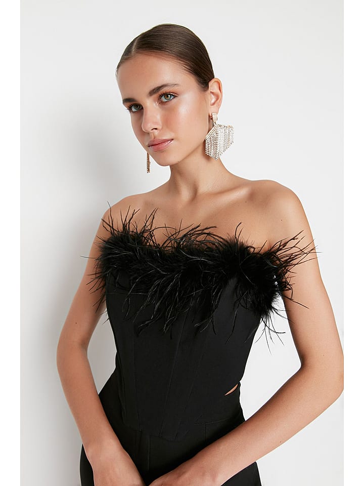 trendyol Top w kolorze czarnym rozmiar: 38