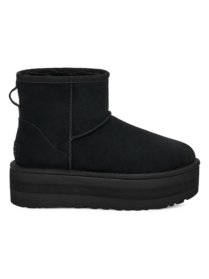 UGG Botki "W Classic Mini Platform" w kolorze czarnym ze skóry jagnięcej rozmiar: 37