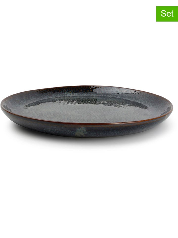 Salt and Pepper Talerze śniadaniowe (4 szt.) "Mielo" w kolorze czarno-zielonym - Ø 20,5 cm rozmiar: onesize