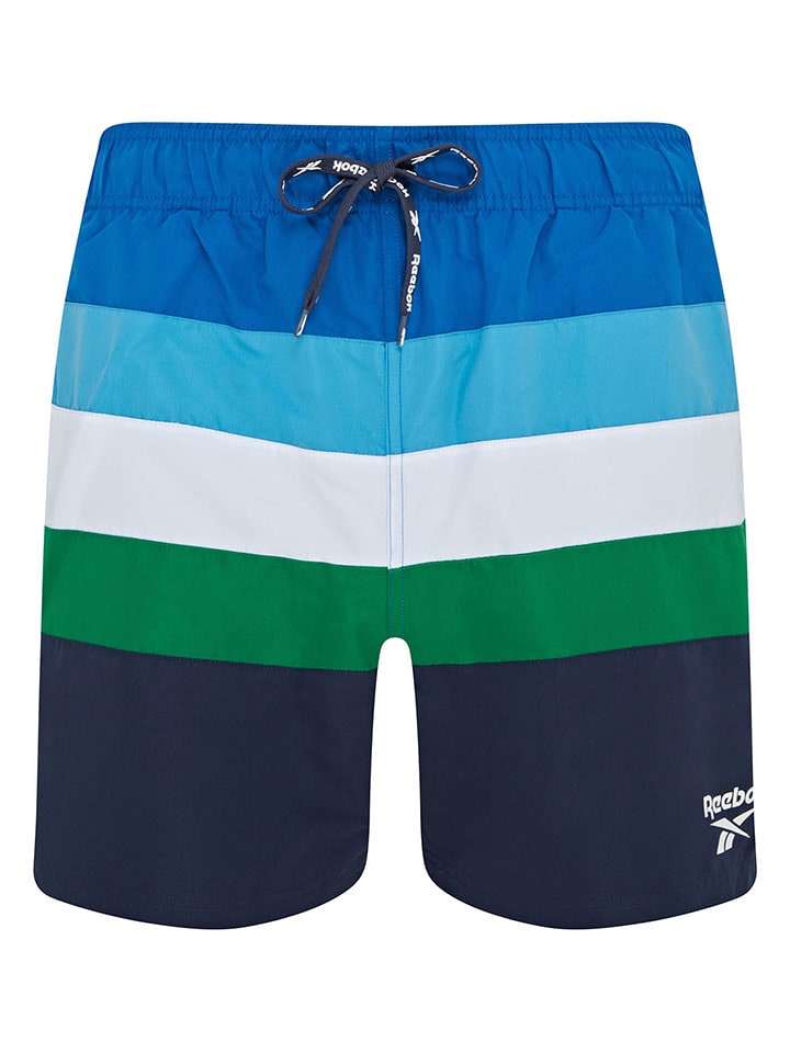 Reebok Szorty kąpielowe "Spiro" w kolorze niebiesko-zielono-czarnym rozmiar: XL