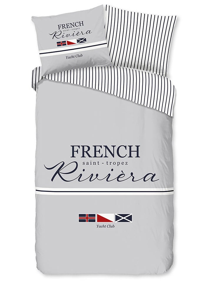 Pure Komplet pościeli "French" w kolorze jasnoszarym z mikrofibry rozmiar: 200x220 cm