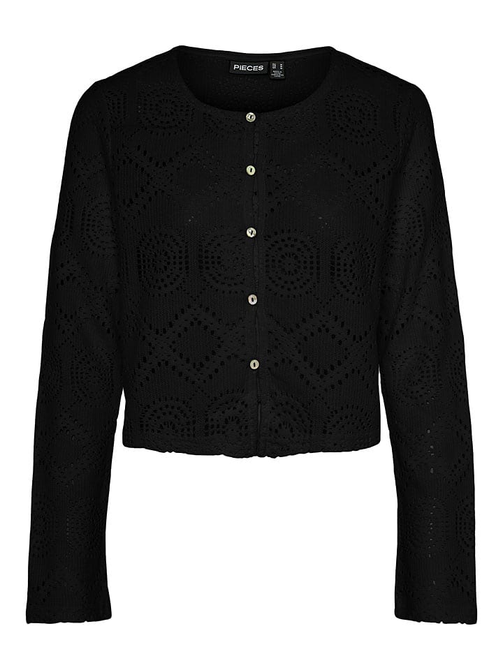 Pieces Kardigan "Sonnie" w kolorze czarnym rozmiar: M