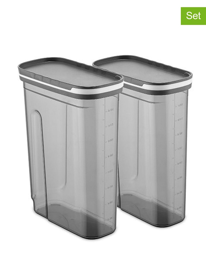 Violeta Home Pojemniki (2 szt.) w kolorze szarym - 1,8 l rozmiar: onesize