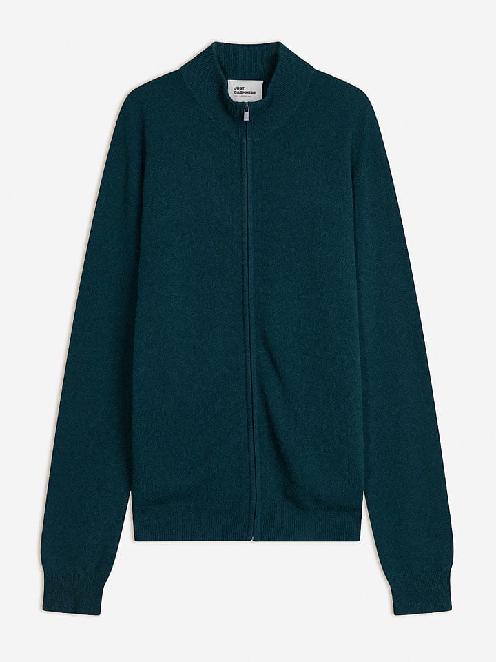 Just Cashmere Kaszmirowy kardigan w kolorze morskim rozmiar: M