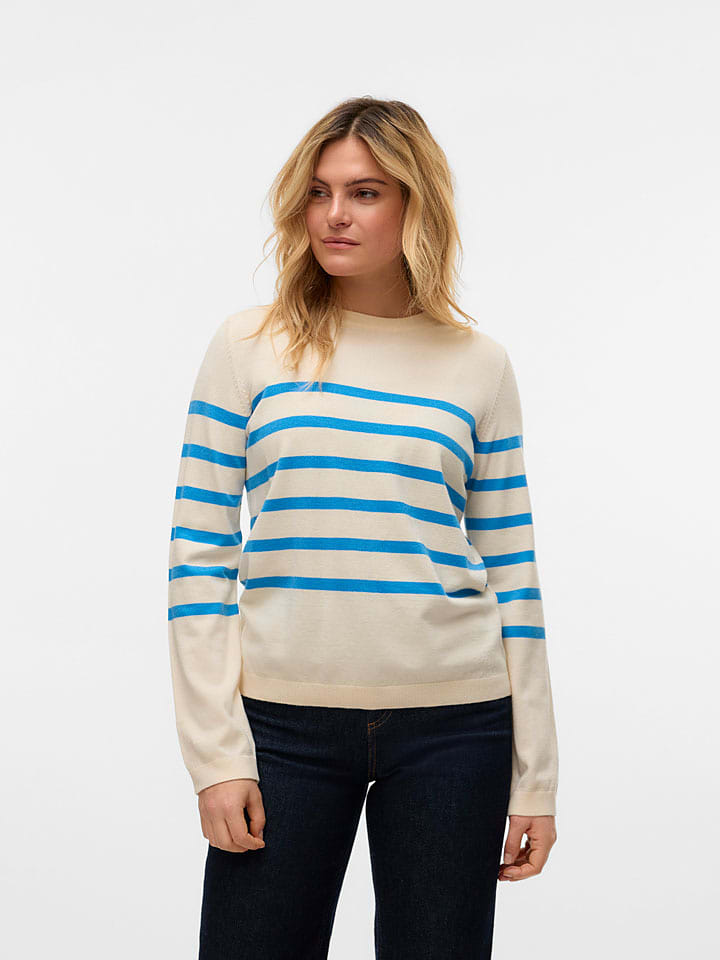 Vero Moda Sweter w kolorze kremowo-błękitnym rozmiar: L