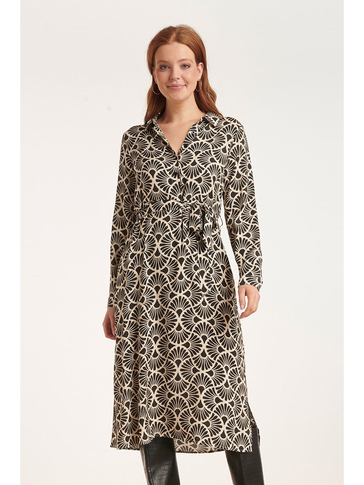 Smashed Lemon Sukienka w kolorze kremowo-czarnym rozmiar: M