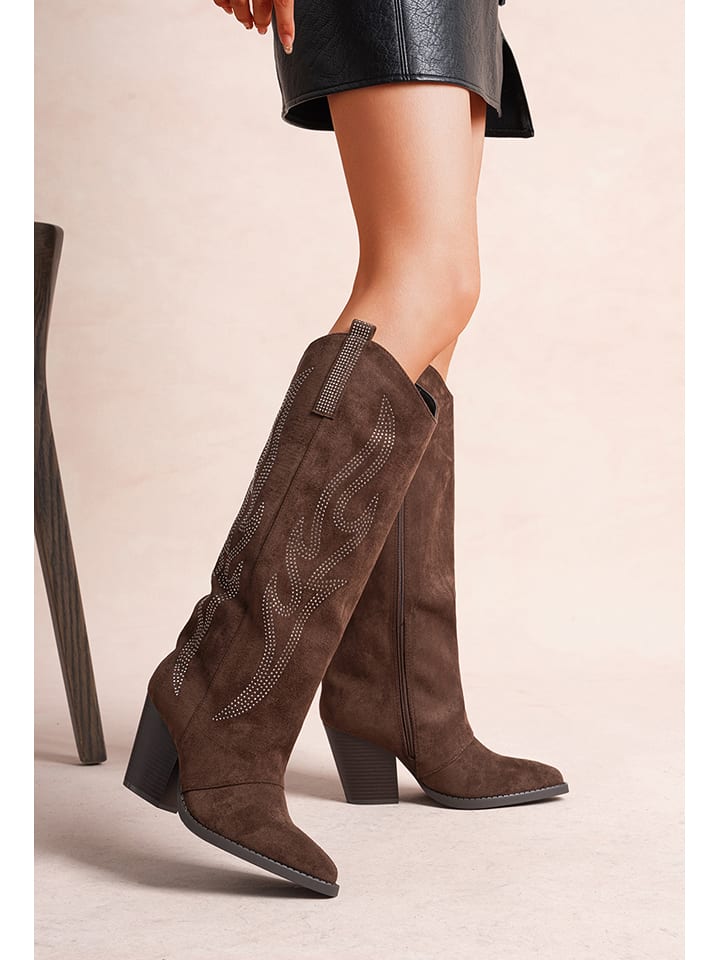 Foreverfolie Kozaki w kolorze brązowym rozmiar: 37