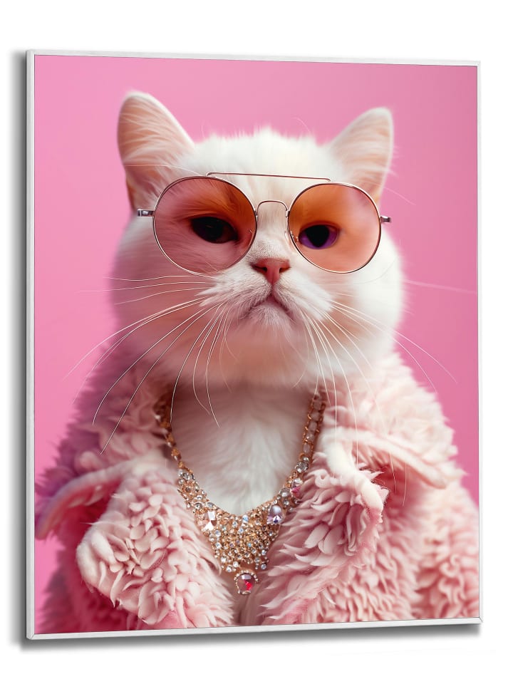 Orangewallz Druk artystyczny "Cat Bandite" w ramce rozmiar: 40x50 cm