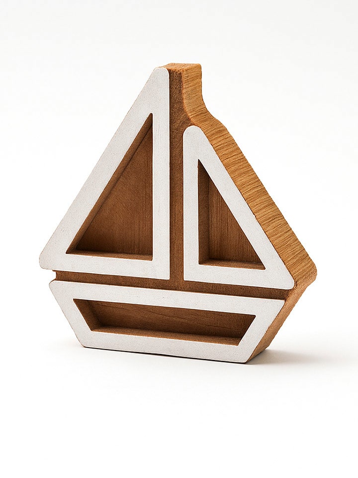 Samimi Stempel "Ship" w kolorze jasnobrązowo-białym - 7 x 6,5 cm rozmiar: onesize