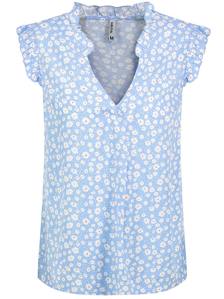 Sublevel Bluzka w kolorze błękitno-białym rozmiar: S