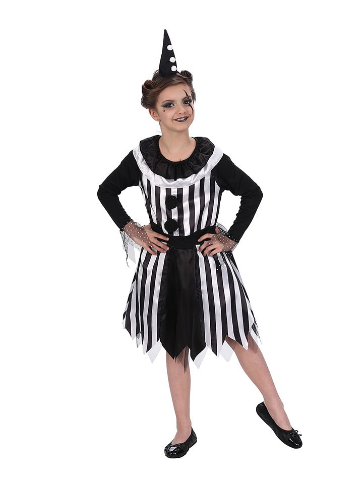 CHAKS Sukienka kostiumowa "White Clown" w kolorze czarno-białym rozmiar: 128