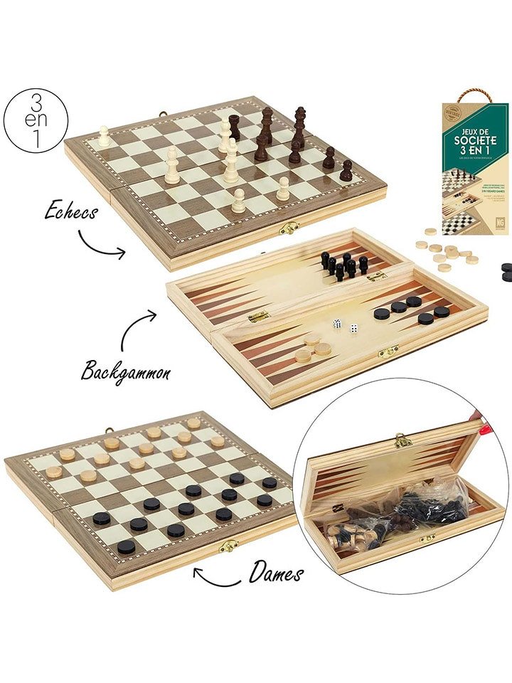 Make a Wish Gra planszowa 3w1 w kolorze jasnobrązowym - 29 x 29 cm rozmiar: onesize