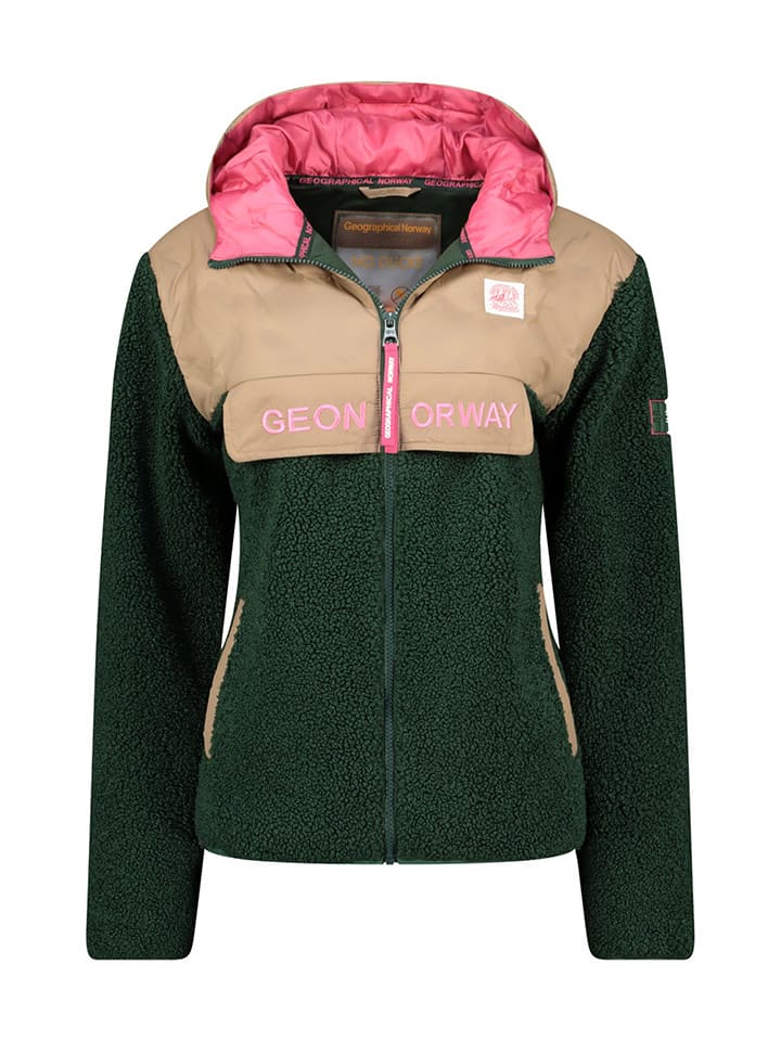 Geographical Norway Kurtka polarowa "Techic" w kolorze ciemnozielonym rozmiar: L