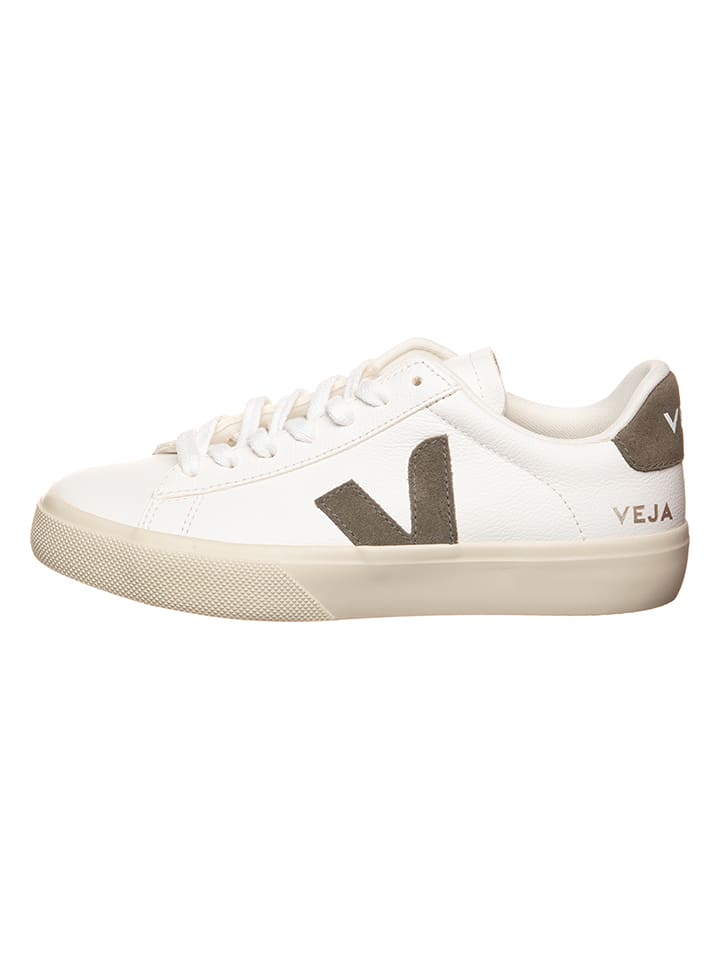 Veja Skórzane sneakersy "Campo" w kolorze biało-oliwkowym rozmiar: 37